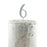 #6 Cake Topper Glitter Silver