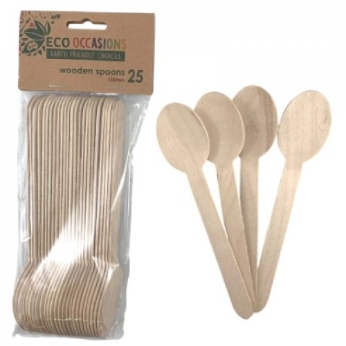 Wooden Spoons 155mm 25pc