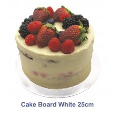 Alpen - Cake Board Round White Foil 10''/25cm