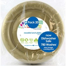 Plastic Lunch Plates 25 Pack - Gold