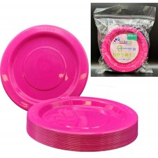 Plastic Lunch Plate 20 Pack - Magenta