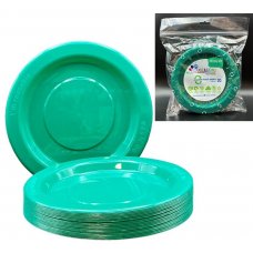 Plastic Lunch Plate 25 Pack - Green