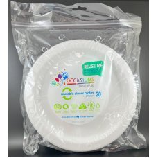 Plastic Dinner Plate 20 Pack - White