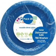 Plastic Dinner Plate 20 Pack - Royal Blue