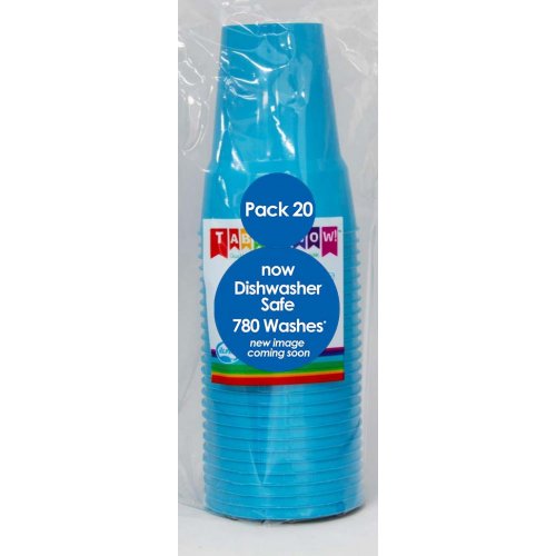 Plastic Cups 20 Pack - Azure Blue