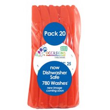 Plastic Knife 20 Pack - Orange