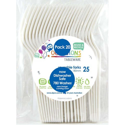 Plastic Fork 20 Pack - White