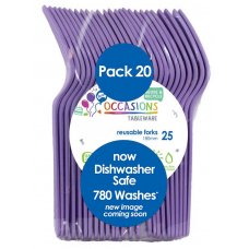 Plastic Fork 20 Pack - Lavender