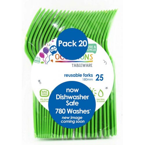 Plastic Fork 20 Pack - Lime Green