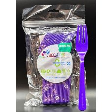 Plastic Fork 20 Pack - Purple