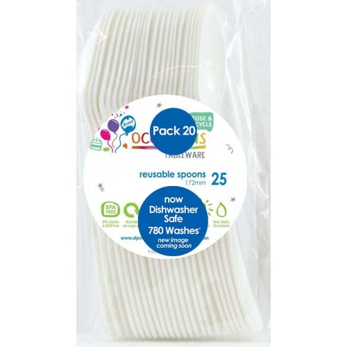 Plastic Spoon 20 Pack - White