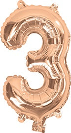 16" Rose Gold Foil Balloon Number 3