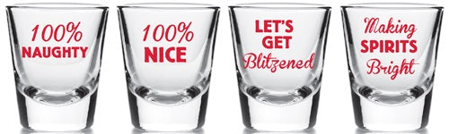 Xmas Shotglasses Glass 4 Pack