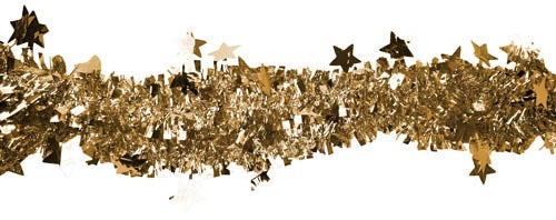 Gold Christmas Tinsel With Stars 3 Metres