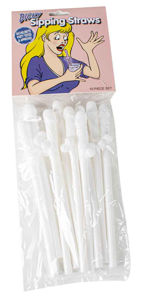 White Pecker Straws Pack Of 10