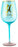 30th Teal/Blue Fluted Wine Glass With Gold Writting 400ml