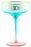 30th Blue/Teal Fluted Coupe Glass With Gold Writting 300ml