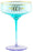 60th Blue/Teal Fluted Coupe Glass With Gold Writting 300ml