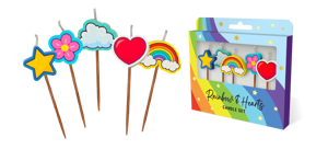 Rainbow Candles 5 Pack