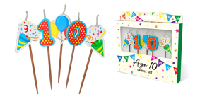 Age 10 Birthday Candle 5 Pack