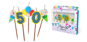 Age 50 Candles 5 Pack