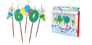 Age 60 Candles 5 Pack