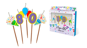 Age 80 Candles 5 Pack