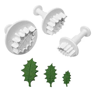 Holly Leaf Plunger Cutter  3  Piece Set