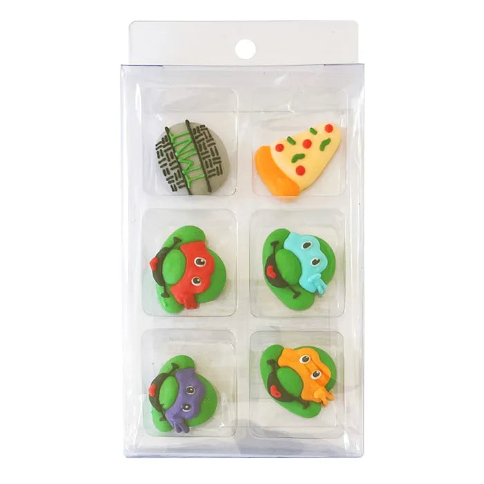 6 Piece Ninja Turtles Sugar Decorations Set