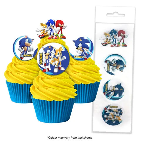 Sonic Edible Wafer Cupcake Toppers 16 Piece Pack