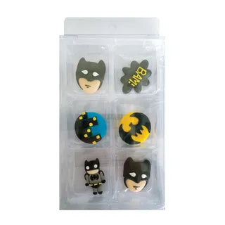 6 Piece Pack Batman Sugar Decoration Set