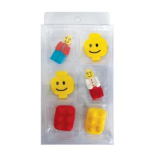 6 Piece Lego Sugar Decorations Set