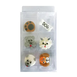 6 Piece Dog Sugar Decorations Set