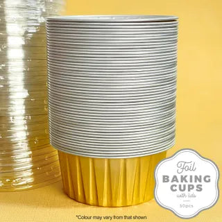 Cake Craft Gold Round Foil Baking Cup 50 Pack