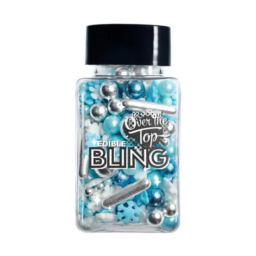 Over The Top Edible Bling Xmas Winter Mix (Blue White Silver)60g