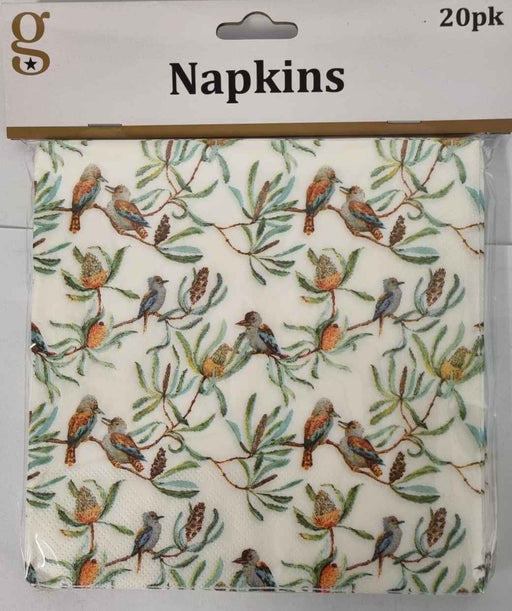 Kookaburra Paper Napkins 20 Pack