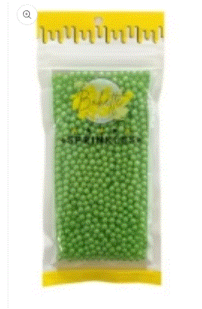 Pearly Green Sugar Pearls 4mm 56g