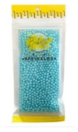 Pearly Sky Blue Sugar Pearls 4mm 56g