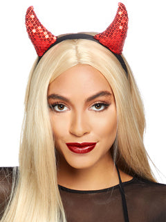 Sequin Devil Horns Headband