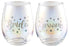 Bride & Groom Set of 2 Stemless Holographic Glasses 560ml