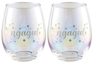 Engaged Stemless Holographic Glass 560ml Set of 2