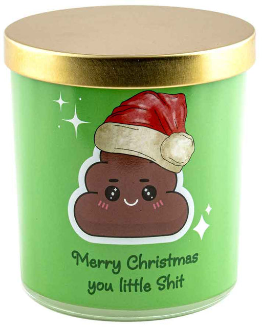 Merry Christmas You Little Shit Novelty Cinnamon Scented Candle