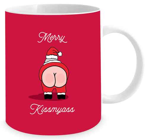 Rude Christmas Coffee Mugs (Kissmyass)