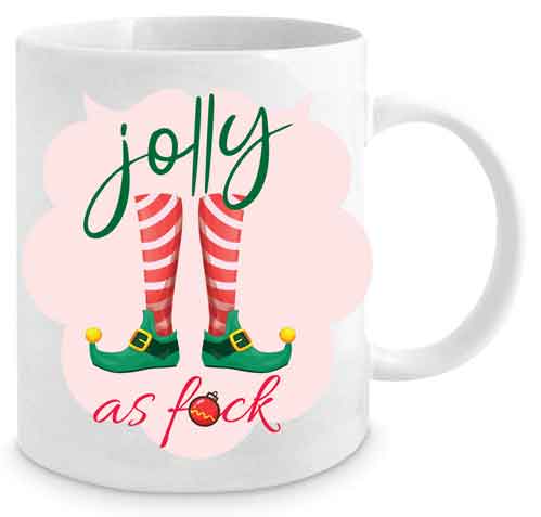 Rude Christmas Coffee Mugs (Jolly As F#ck)