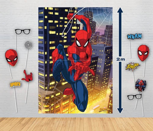 Giant Poster Backdrop With Photo Props Spiderman