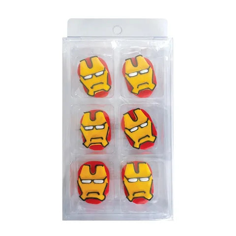 6 Piece Ironman Sugar Decorations Set