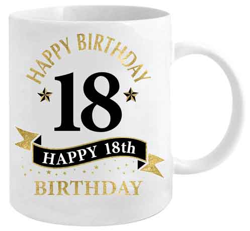 18th Birthday White and Gold Mug