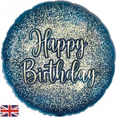 Aged 18-inch /45 cm Metallic Glitter Navy Gold Foil Balloon