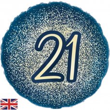 Aged 18-inch /45 cm Metallic Glitter Navy Gold Foil Balloon