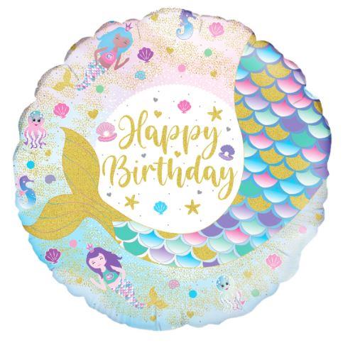 Shimmering Mermaid Birthday 18inch Iridescent